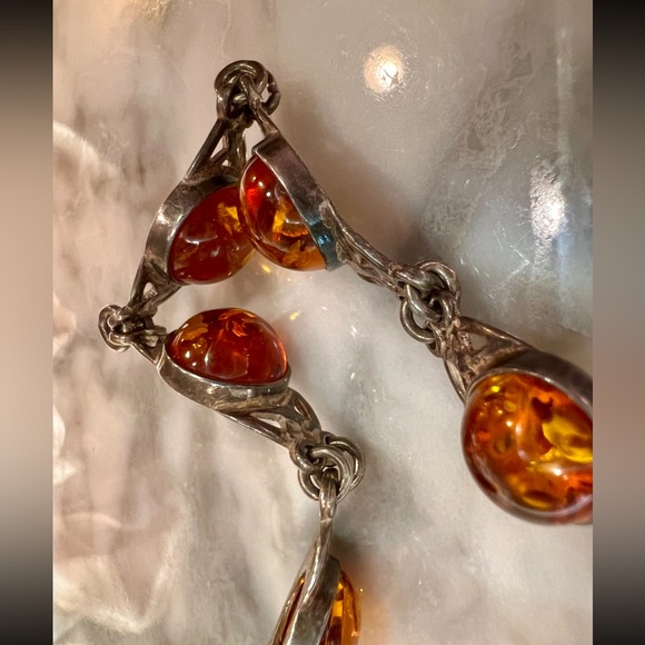 Vintage Handmade Baltic Amber Bracelet Curved Bar Link Bracelet. Well made! - Picture 12 of 16
